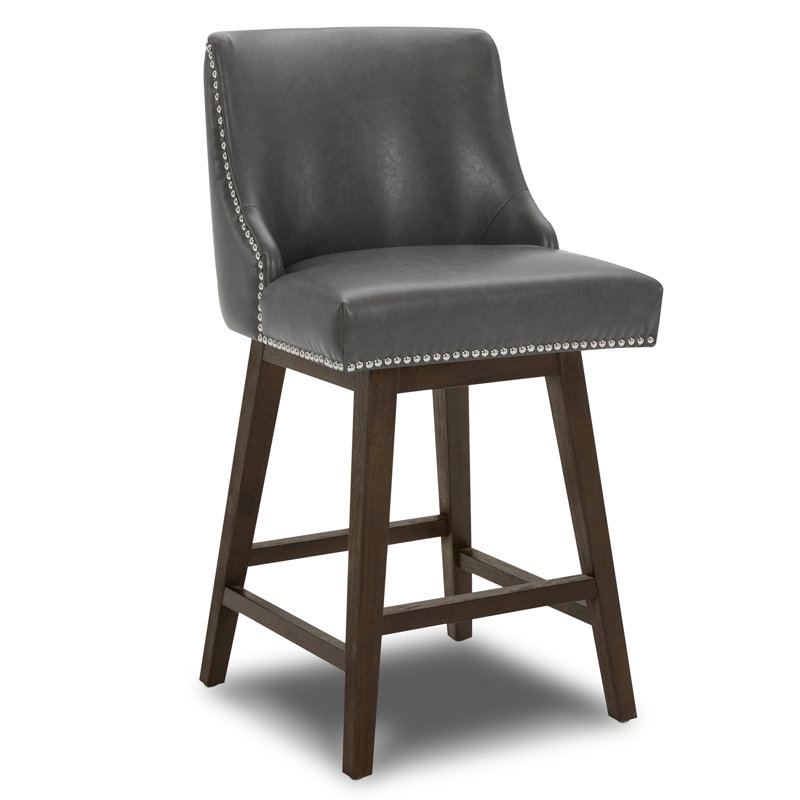 Tabouret de comptoir pivotant 26 po Shurma, Gris rétro, H 36 po x l 19,7 po x P 22 po