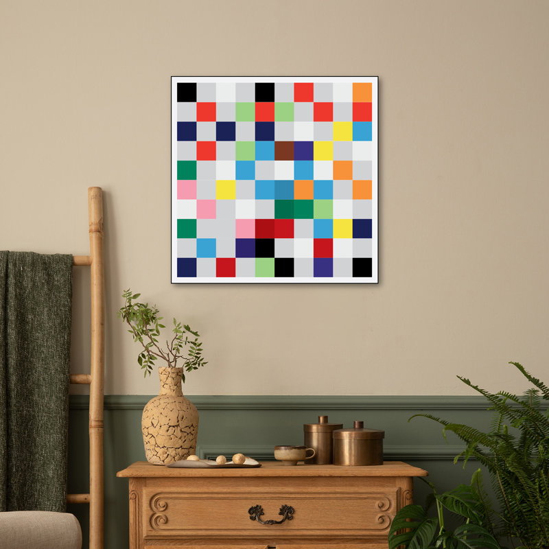 Steelpix Metal Canvas -  Modern Art- Pixilated Tile Art Colourful Square Pattern By 5by5collective Wall Art Print