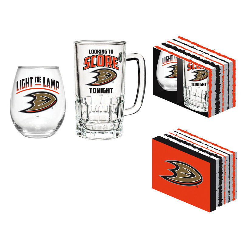 Ensemble-cadeau NHL Team Pint Glass and Wine, Ducks de Anaheim