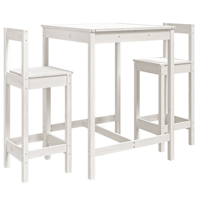Lowene 2 - Person Wood Patio Dining Set with Rectangular Table, White