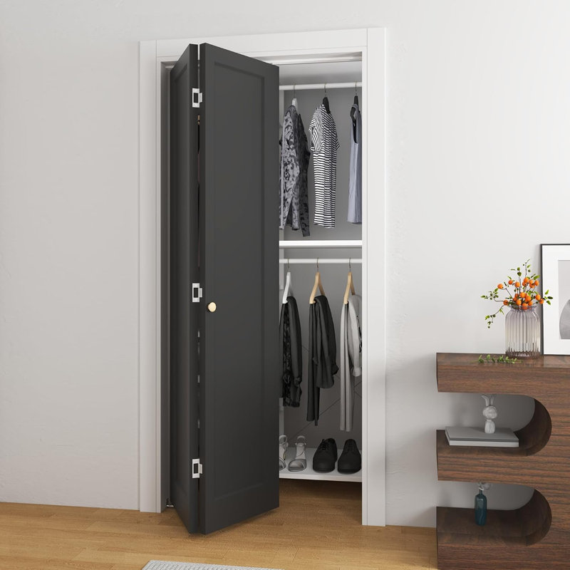 Porte de placard pliante 30 po x 80 po 1 panneau préfini \ stratifié noir, 30 po x 80 po