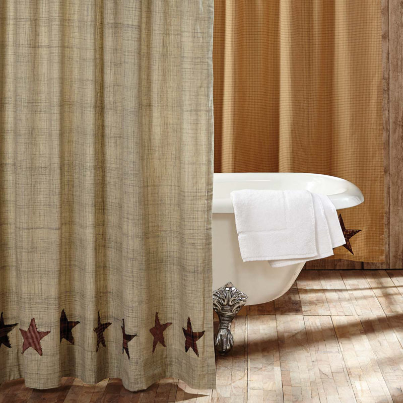 Abilene Star Cotton Geometric Single Shower Curtain