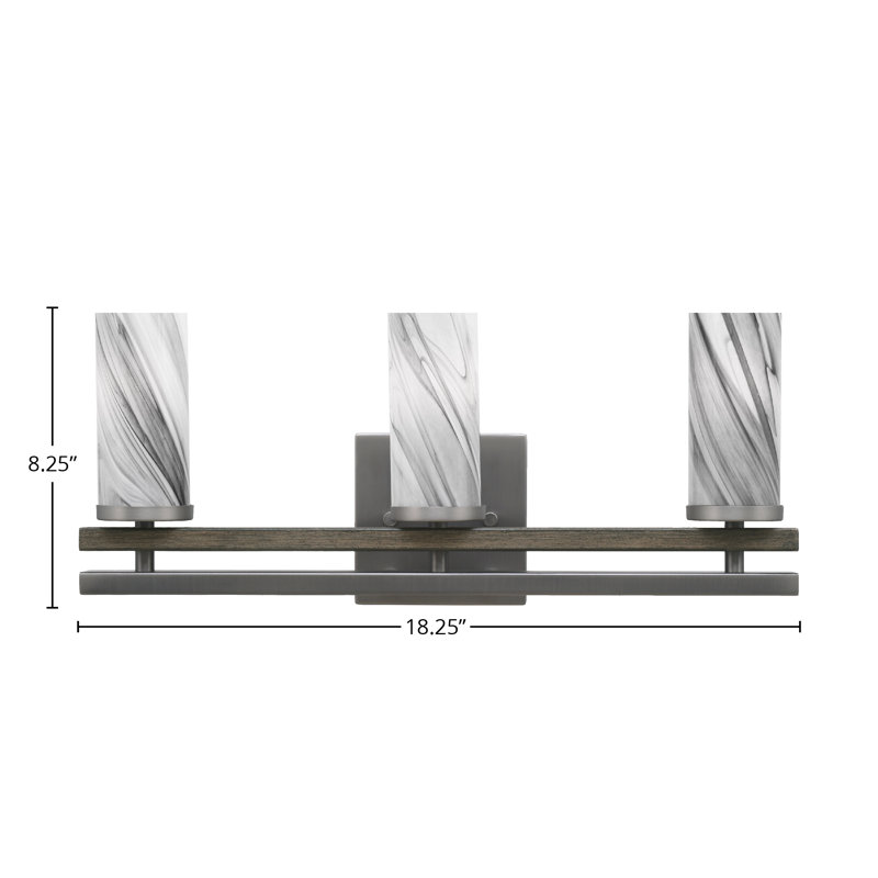 Barre d'éclairage de salle de bain 3 lumières Belmont, Gris
