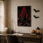 «Grim Reaper», debout devant un vitrail rouge-810795085