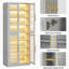 Armoire de rangement de 67 po de hauteur avec portes, DEL et 8 tablettes réglables pour le salon-1172104191