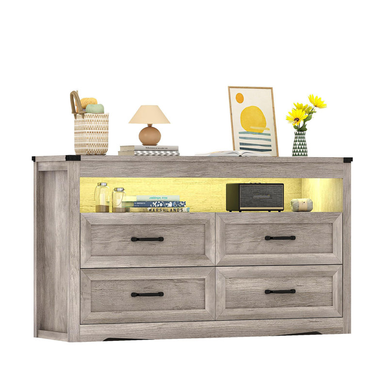 Tatyona 4 - Drawer Dresser, Gray
