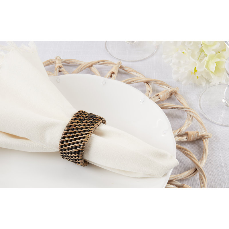 Napkin Ring Set, Brown
