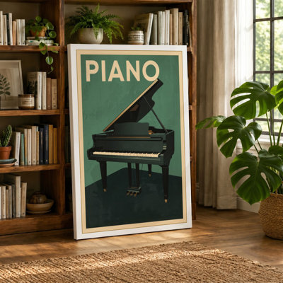 Piano Elegance Vintage 1 Piece Wrapped Canvas Wall Art