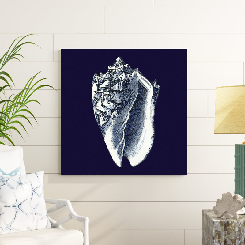 Y SE PAPER Indigo Shells II, H 36 po x l 36 po x P 1,25 po
