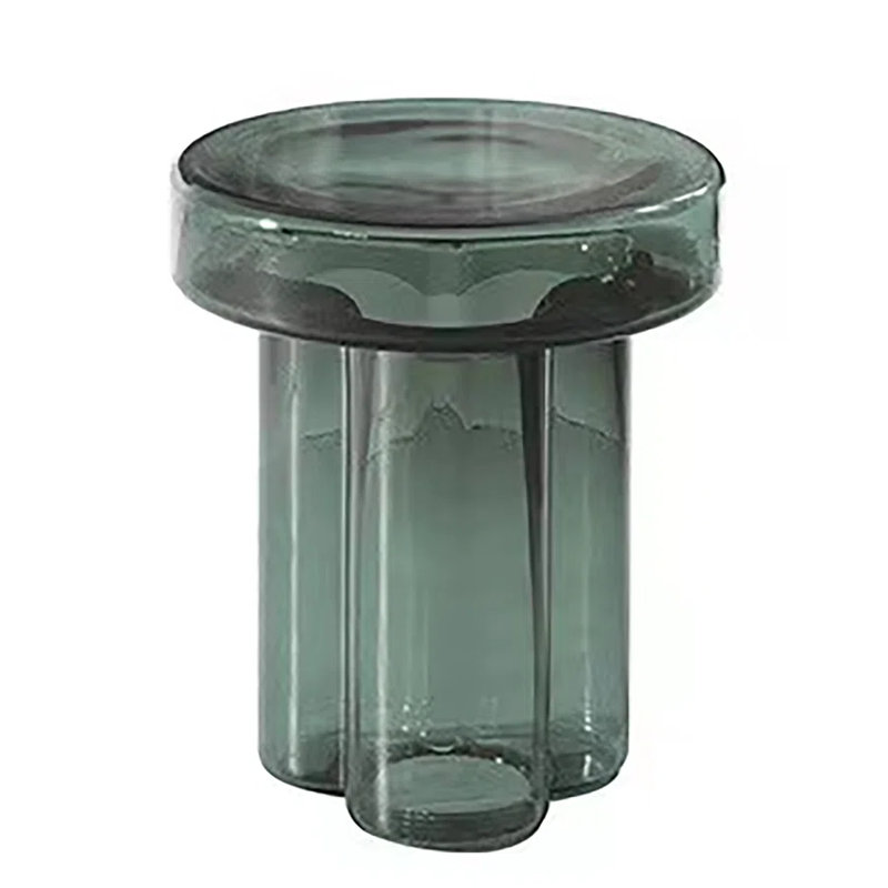 Glass Top End Table, Green