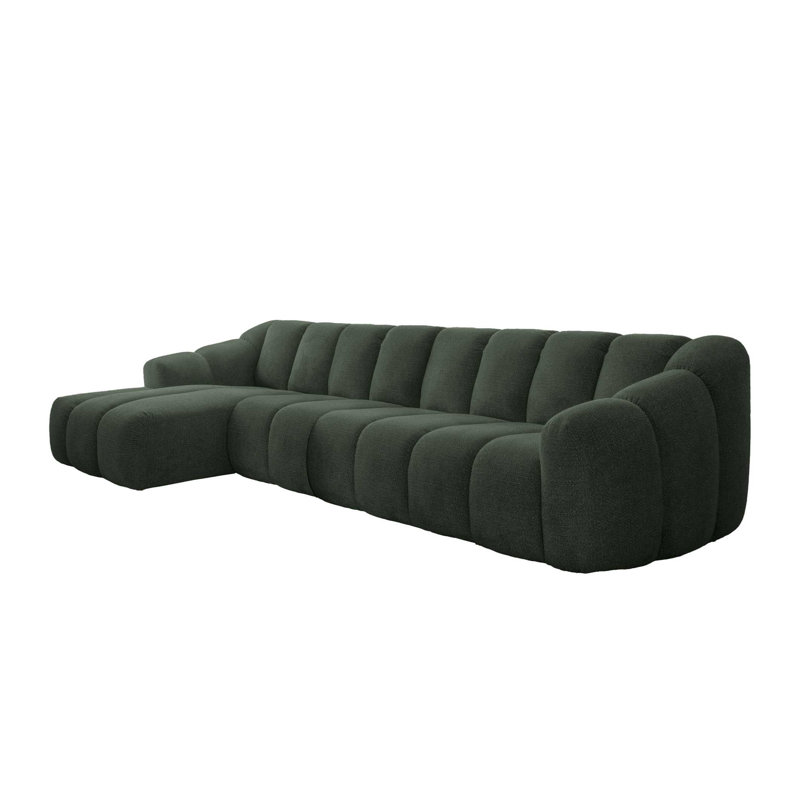 Shell Corner Sofa , 6, Left Hand Facing, Green