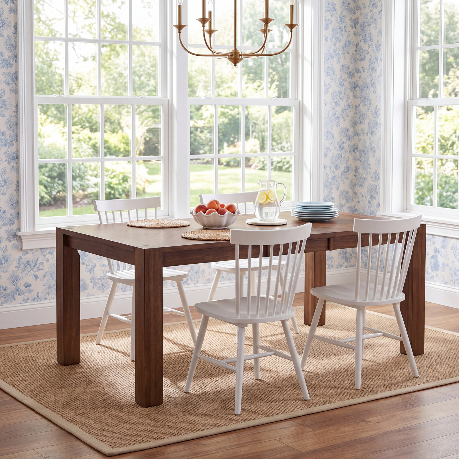 Brooklyn Solid Wood Rectangular Dining Table, Brown