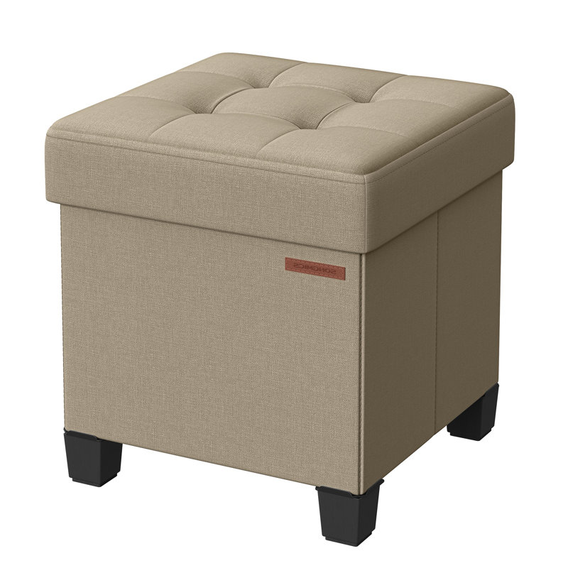 Storage Ottoman, Small Ottoman Foot Rest With Legs, 15 X 15 X 15.7 Inches Foot Stool, Ottoman With Storage, Load Up To 660 Lb, For Living Room, Bedroom, Dorm