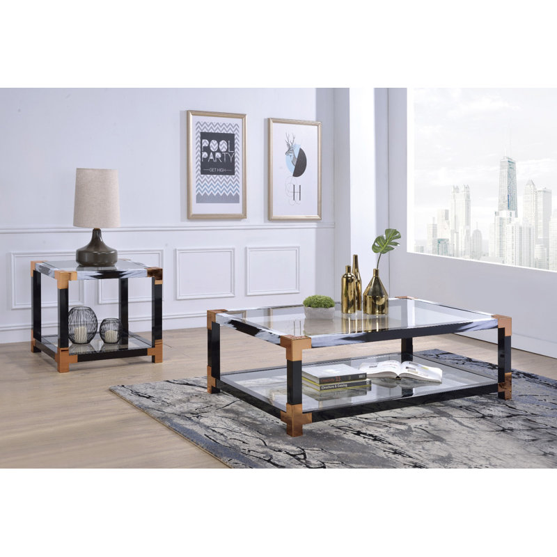 Misato Glass Top Single Coffee Table