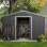 Remise de rangement pour outils 8 x 10 pi avec portes coulissantes, gris foncé