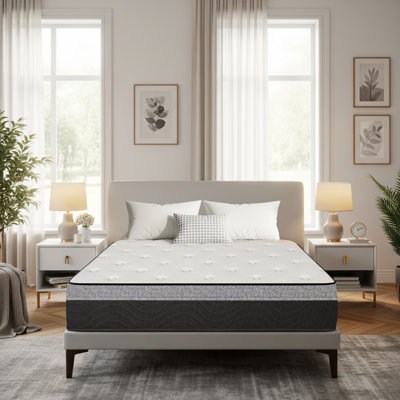 8-inch mattress in a box, medium plush feel, bonnell spring system with high density foam, breathable knitted cover - by Alwyn Home