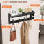 Portemanteau mural avec tablette, portemanteau mural avec crochets à clés et porte-courrier, étagère d'entrée en bois flottante avec crochets et rangement, porte-chapeau pour porte-clés mural