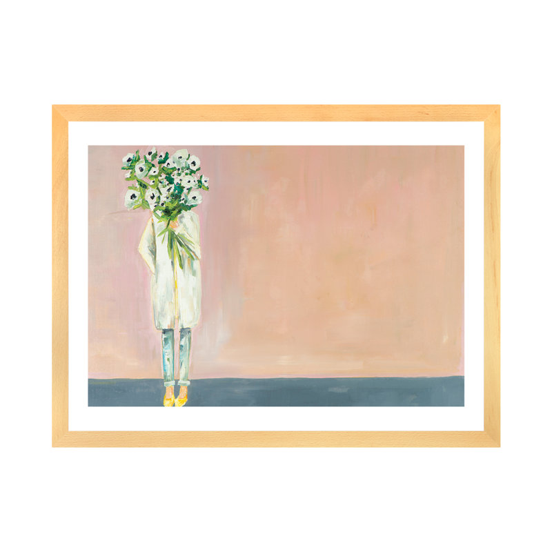 «Anemone» par Meredith Steele - reproduction d'art, Papier encadré de bois naturel, H 24 po x l 32 po x P 1 po
