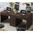 80.9" Executive Computer Desk With Power Outlet And 5 Drawers, Large Home Office Writing Desk With File Drawer And Metal Handles, Rustic Brown-905551962