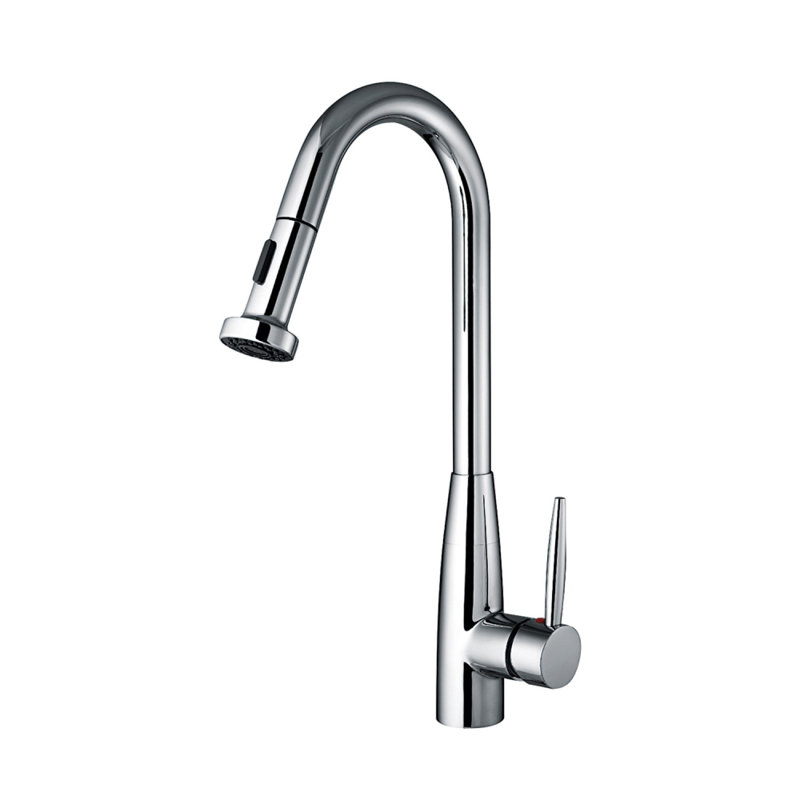 Whitehaus Collection Jem Pull Down Kitchen Faucet, Polished Chrome