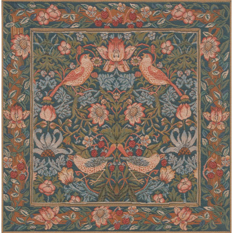 William Morris Birds Face to Face Cotton Jacquard Pillow Cover