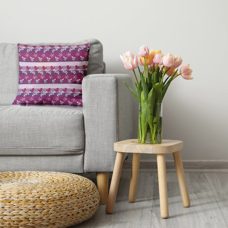 Floral Reversible Throw Pillow, 26"H x 26"W, Square