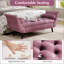 Luxueux banc rembourré en velours avec deux coussins et repose-pieds capitonné pour plus de confort et de style dans n'importe quelle pièce-772575136
