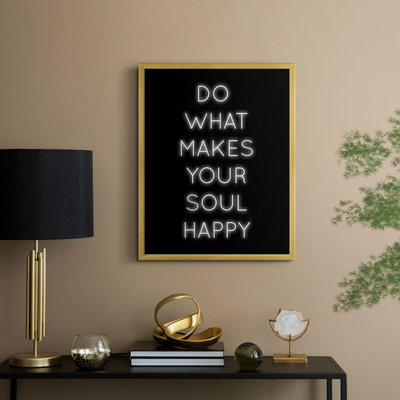 Soul Happy Framed Print - Solid Wood