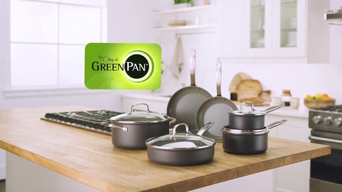 GreenPan Rio Healthy Ceramic Nonstick 18 x 11 Double Burner Griddle Pan - Black