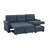 Linen Blend Sleeper Sofa with Reversible Chaise