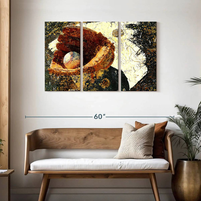 Sireci Grunge Baseball, 28" H x 45" W