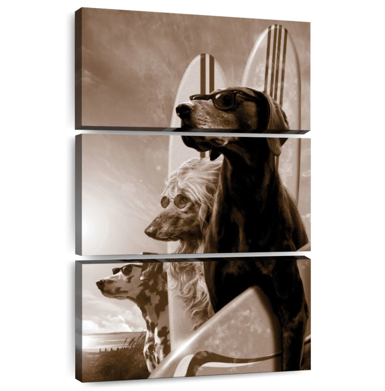 Ketti Surfing Dogs, 38" H x 24" W