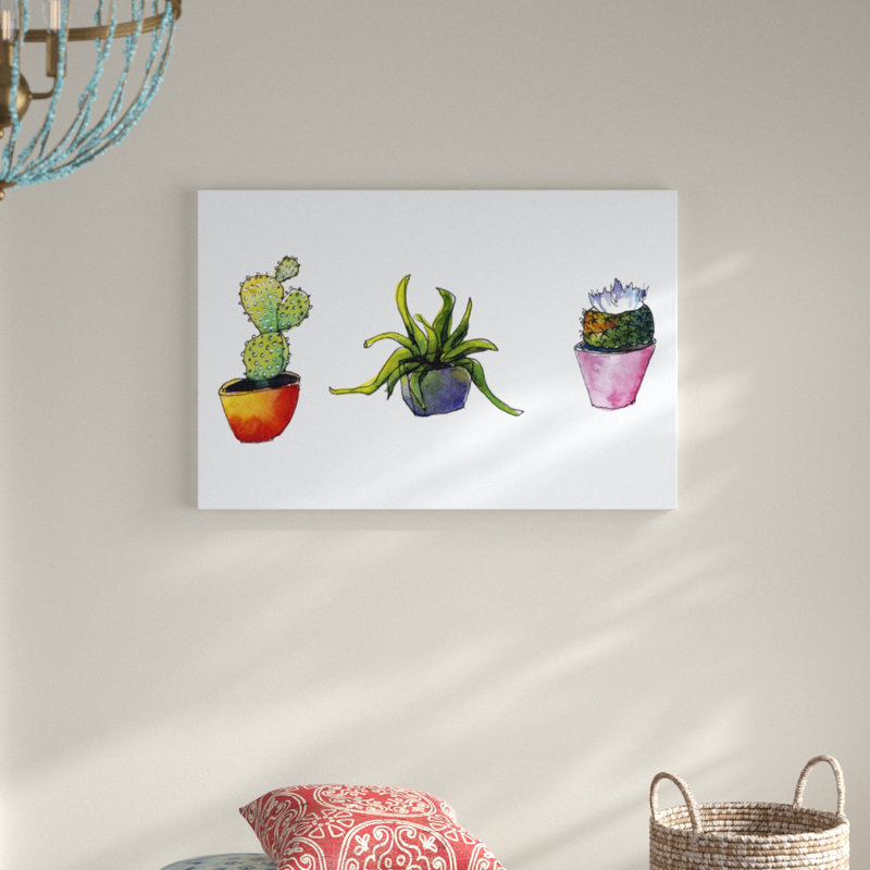 Vibing Succulents I by Paul McCreery - Painting Print, 81cm H x 122cm W, Black Floater Frame