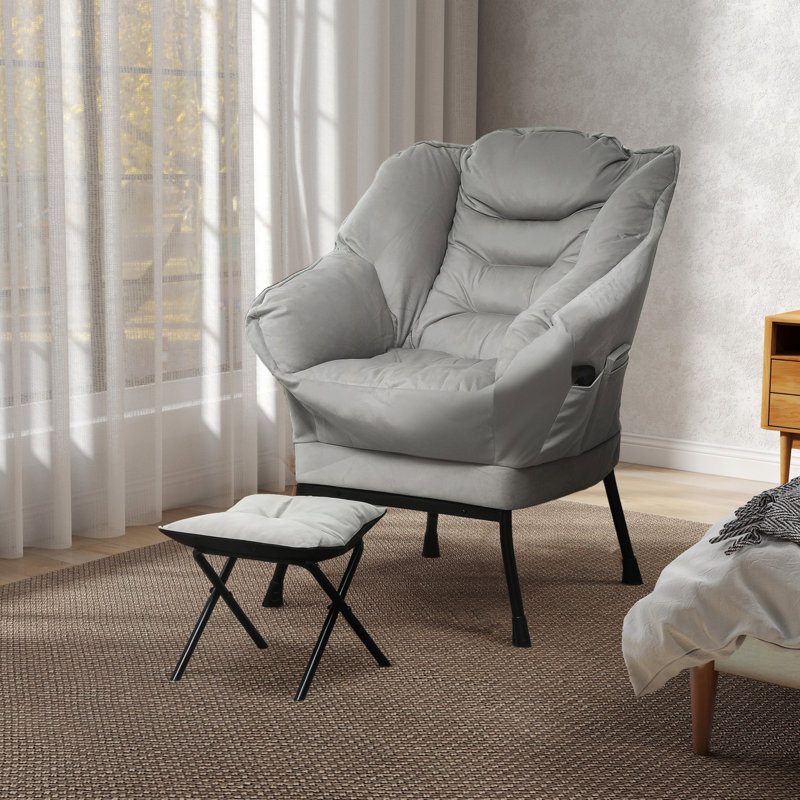 Chaise d'appoint rembourrée avec poches latérales