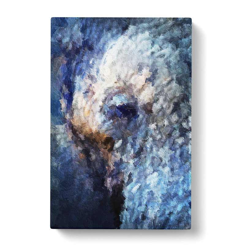 Blue Elephant In Abstract - Wrapped Canvas, 60cm H x 40cm W x 3cm D