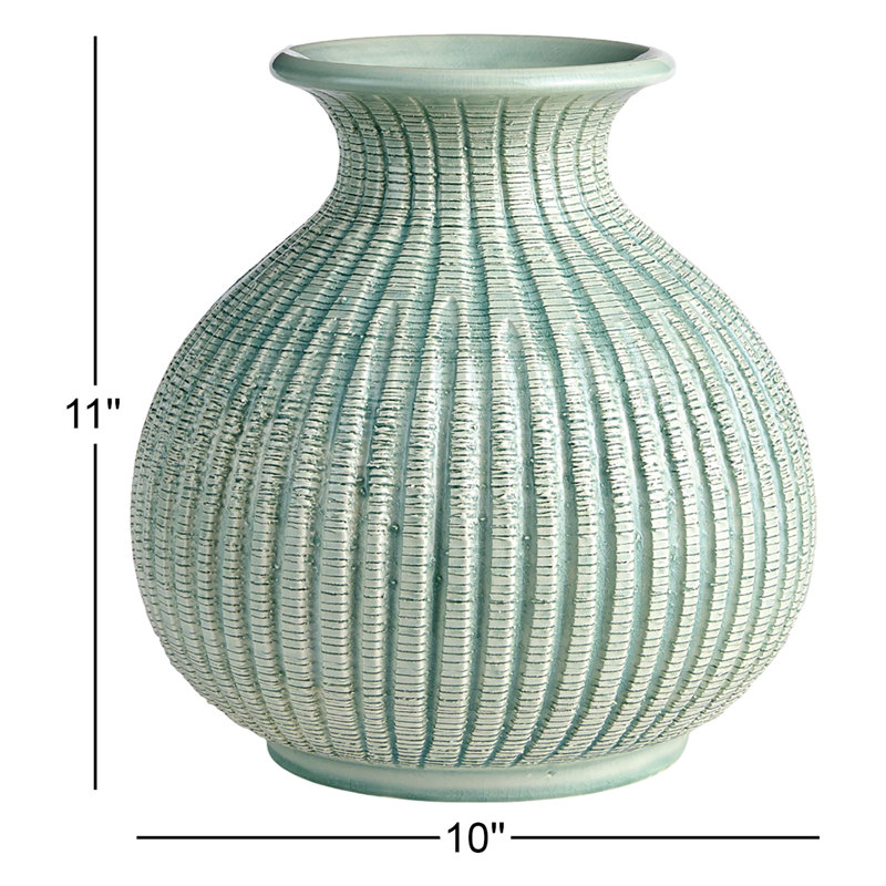 Graffio Handmade Ceramic Table Vase, Celadon