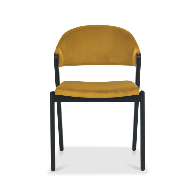 Kostka 49cm H Polyester Blend Upholstered Upholstered Back Side Chair, Mustard