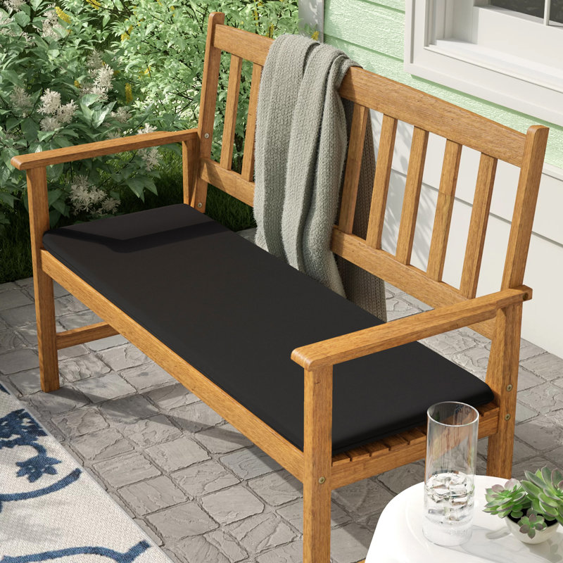 Bench Cushion, Black, 116cm W x 46cm D