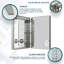 Armoire à pharmacie à charnière droite à DEL avec désembueur, gradateur, miroir grossissant 3X à DEL et prises électriques Sargat l 24 po x H 36 po x P 5 po-1871962991-1785649910