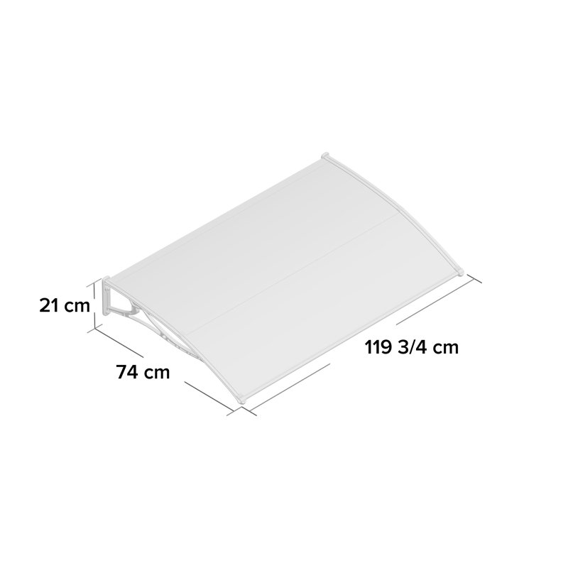 Dakota Fields 1.20cm W x 0.74cm D Plastic Clear Cover Retractable Door / Window Awning, Black
