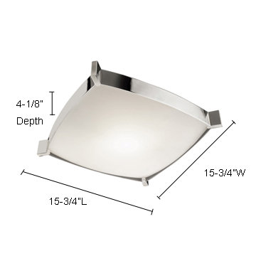 Linea Glass Flush Mount, 4.13" H x 15.75" W x 15.75" D