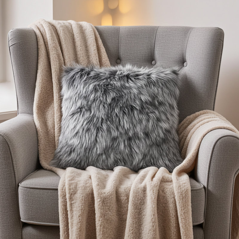 Coussin de luxe fait à la main Husky sibérien douillet, 12 po x 20 po, Coussin lombaire