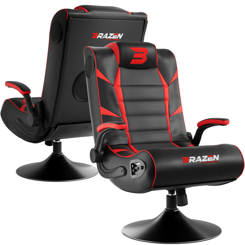 BraZen Panther Elite 2.1 Bluetooth Surround Sound Gaming Chair, Red
