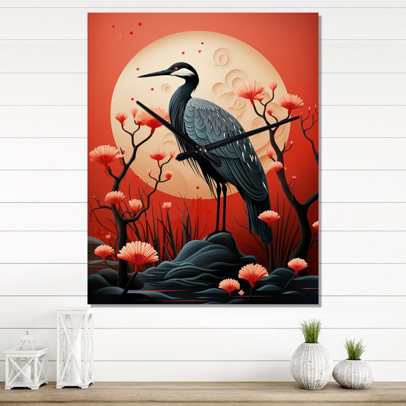 Adlay - Horloge murale moderne Heron, Grand