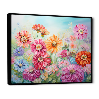 Zinnias Farmhouse Field Charm sur toile