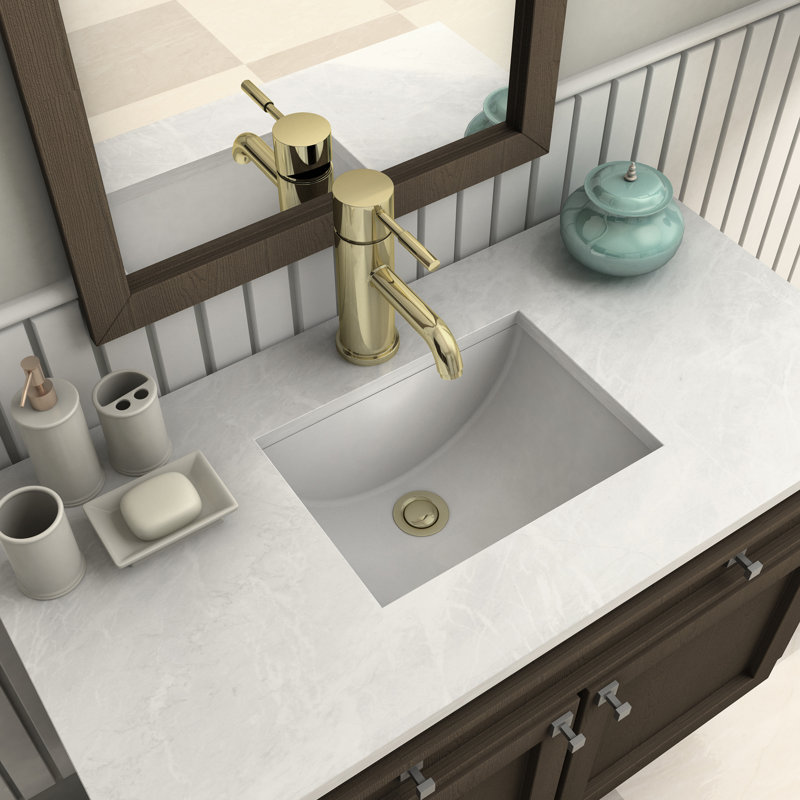 Aloha Single Hole Bathroom Faucet with Drain Assembly, Polished Gold