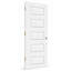 Dalle de porte intérieure blanche en bois moulé 5 panneaux-139174838-139556061