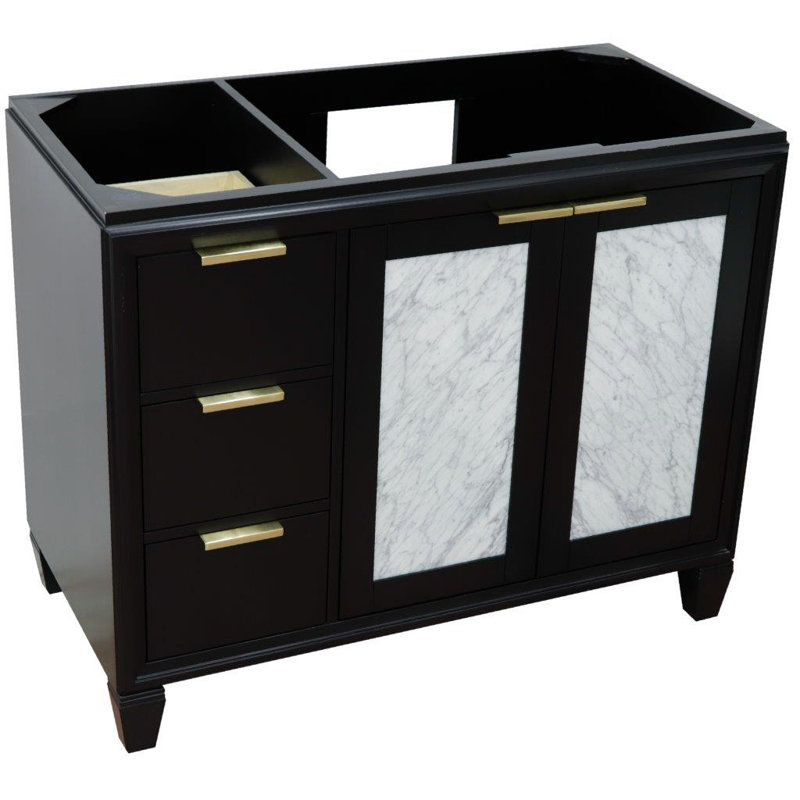 Base de meuble-lavabo simple 42 po avec miroir Schreck, Noir