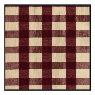 Machine Washable Checkered Red Area Rug