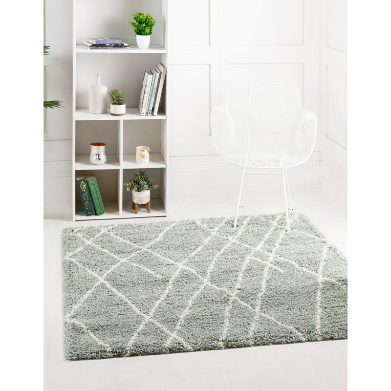 Tapis abstrait en polypropylène tissé à la machine Lorelee, Carré 4 pi